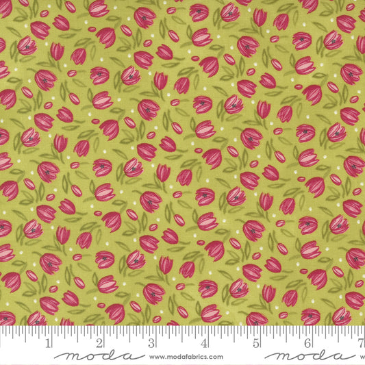1/2 Yard - Tulip Tango - Chartreuse - Robin Pickens - Moda - Fabric Yardage - 48713 15