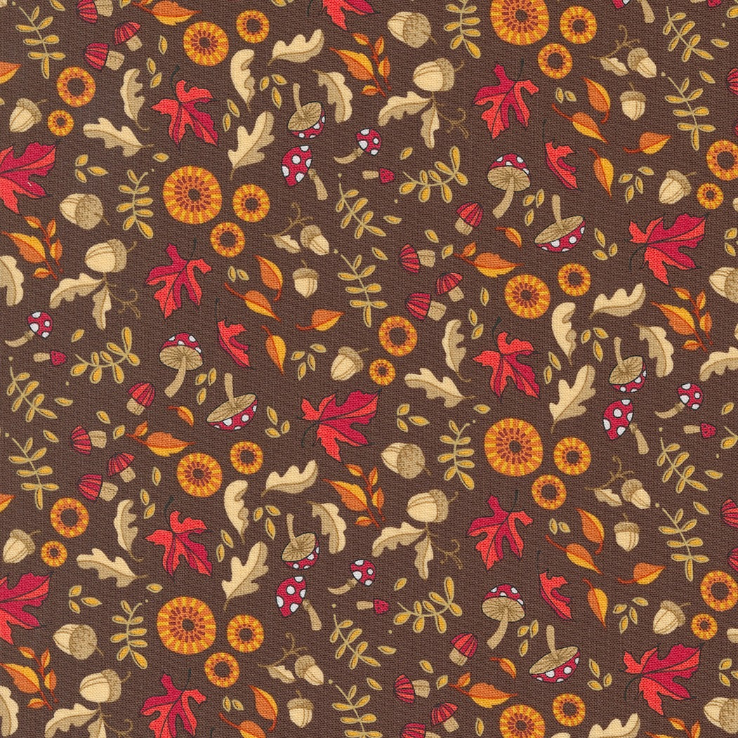 Forest Frolic Chocolate fabric by Robin Pickens for Moda - 48744 15