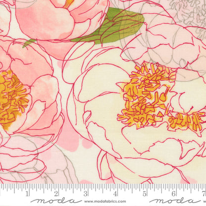 1/2 Yard - Darling Peony - Cream - Robin Pickens - Moda - Fabric Yardage - 48790 11