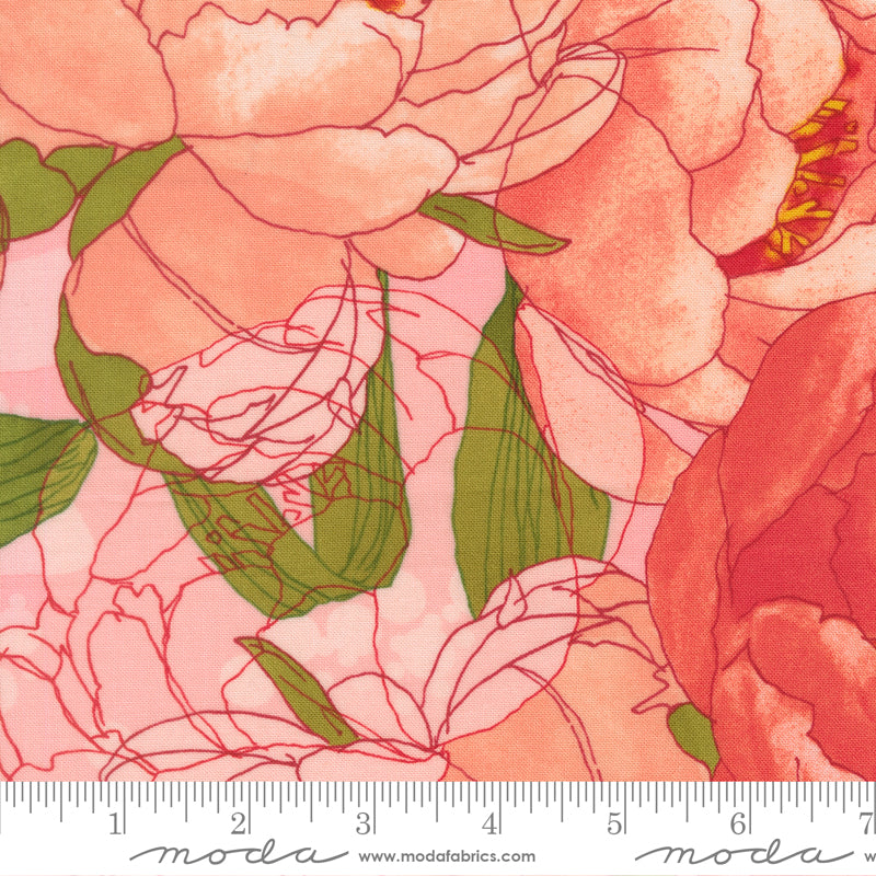 Le demi-verge - Darling Peony - Cotton Candy - Robin Pickens - Moda - Métrage de tissu - 48790 13