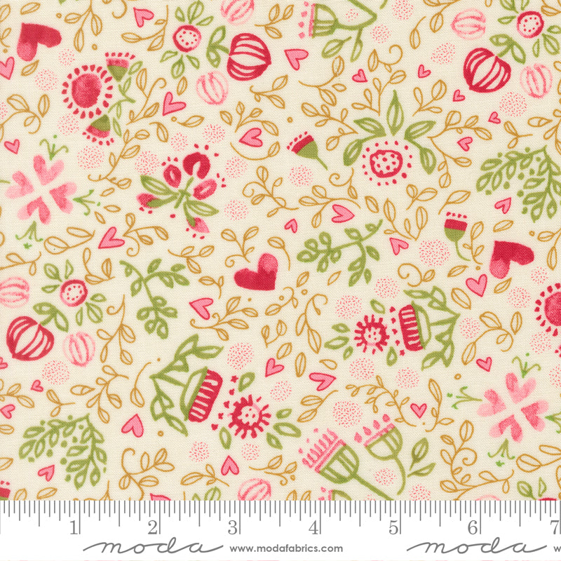 1/2 Yard - Darling Peony - Cream - Robin Pickens - Moda - Fabric Yardage - 48792 11