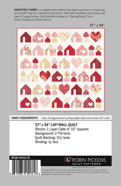 Heartfelt Home Quilt Pattern - Darling Peony - Robin Pickens - Moda - RPQP HFH170