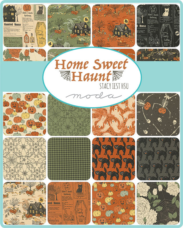 1/2 Yard - Home Sweet Haunt - Charcoal - Stacy Iest Hsu - Moda - Fabric Yardage - 20917 16