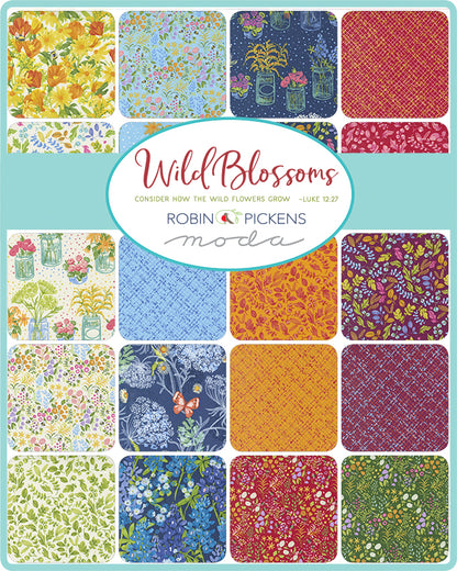 Wild Blossoms - Robin Pickens - Moda - 42 Pieces - Charm Pack - 48730PP
