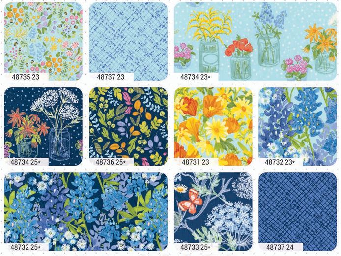 Wild Blossoms - Robin Pickens - Moda - 42 Pieces - Charm Pack - 48730PP