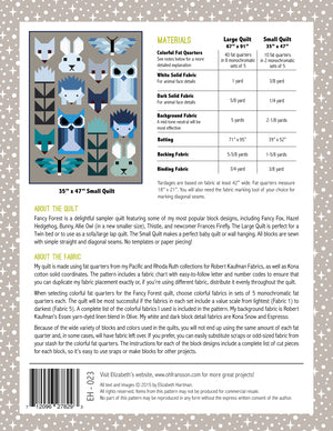 Fancy Forest Quilt Pattern - Elizabeth Hartman - EH 023
