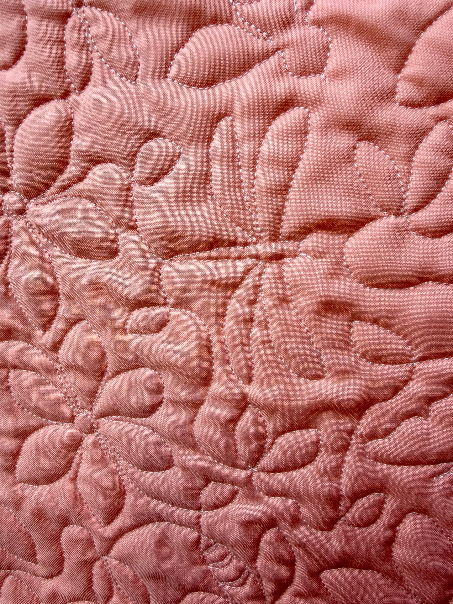 Peach Blossom Wholecloth Baby Quilt - Heirloom Handmade