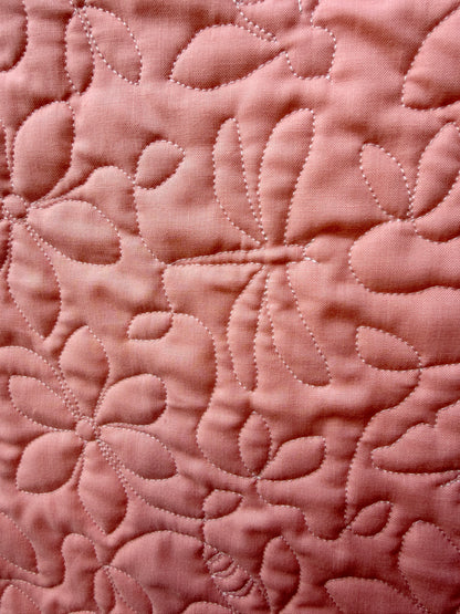 Peach Blossom Wholecloth Baby Quilt - Heirloom Handmade