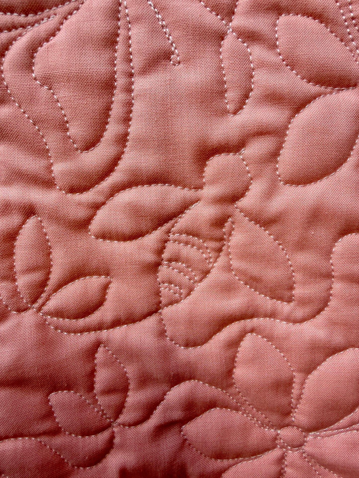 Peach Blossom Wholecloth Baby Quilt - Heirloom Handmade