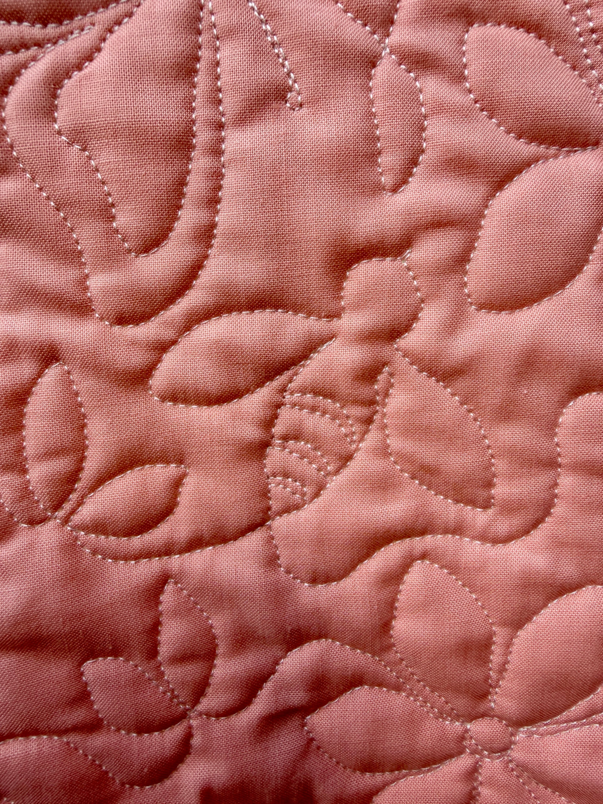 Peach Blossom Wholecloth Baby Quilt - Heirloom Handmade