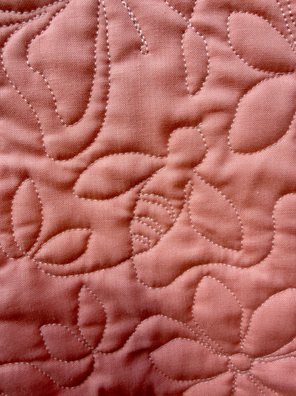 Peach Blossom Wholecloth Baby Quilt - Heirloom Handmade