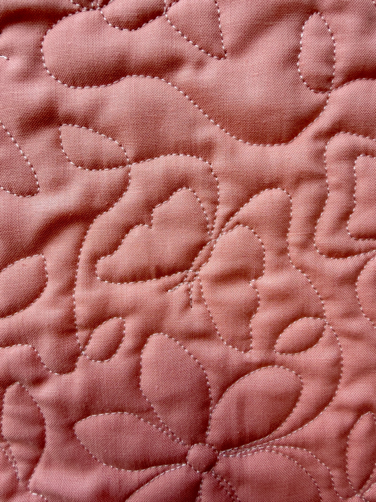 Peach Blossom Wholecloth Baby Quilt - Heirloom Handmade