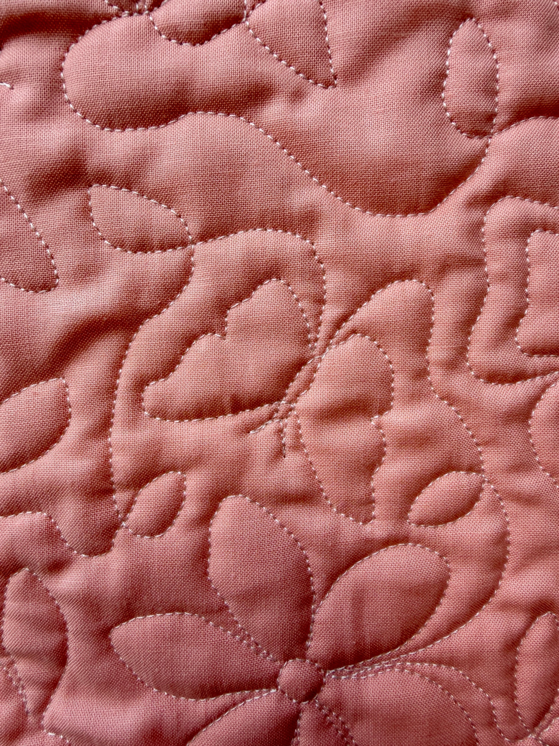 Peach Blossom Wholecloth Baby Quilt - Heirloom Handmade
