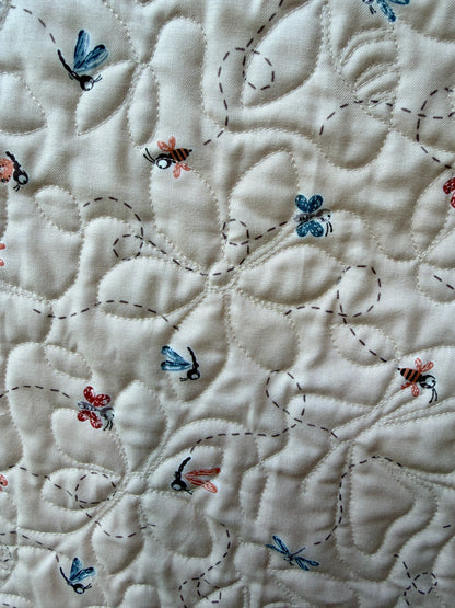 Peach Blossom Wholecloth Baby Quilt - Heirloom Handmade