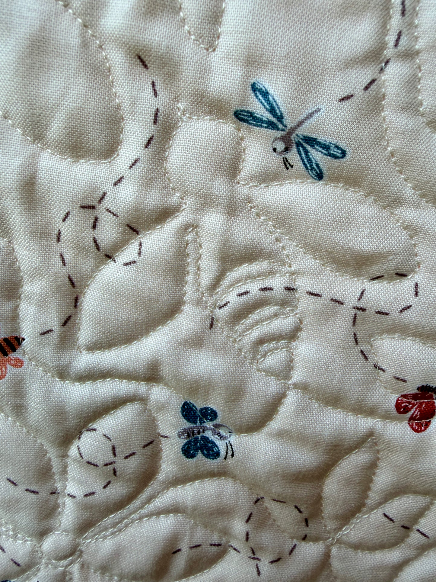 Peach Blossom Wholecloth Baby Quilt - Heirloom Handmade
