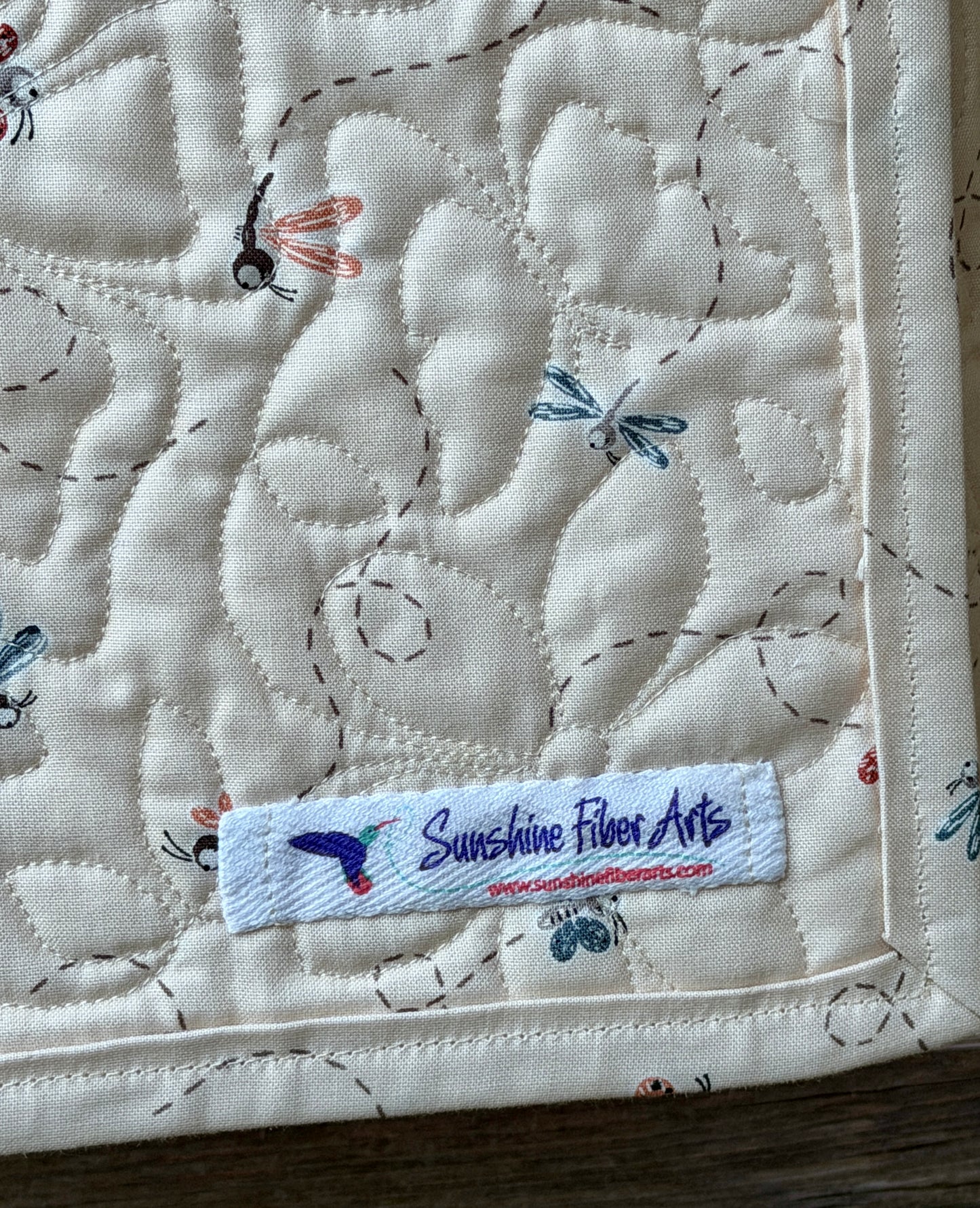 Peach Blossom Wholecloth Baby Quilt - Heirloom Handmade