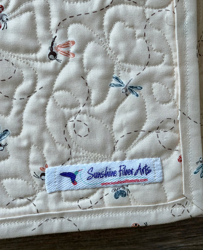 Peach Blossom Wholecloth Baby Quilt - Heirloom Handmade