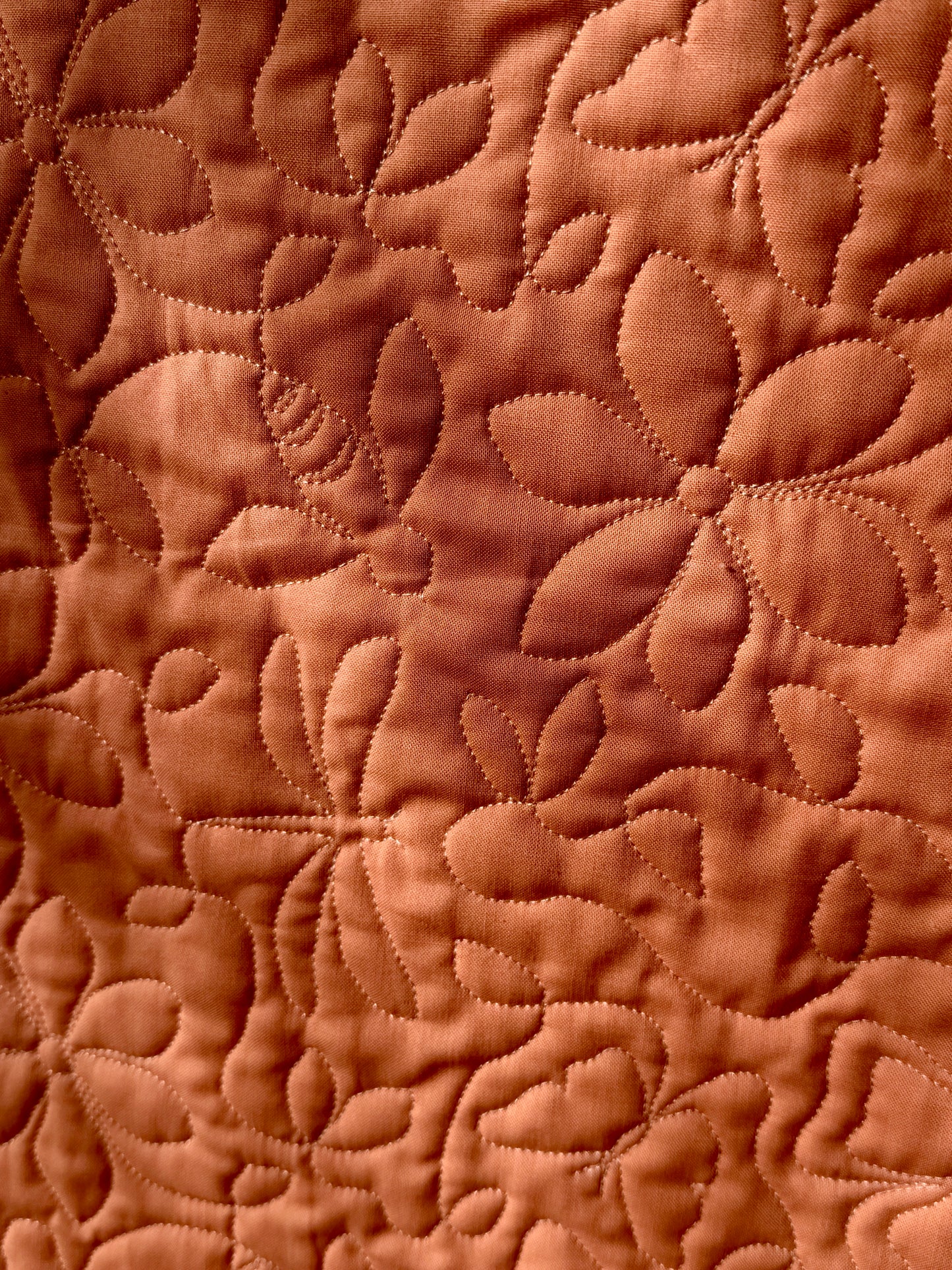Peach Blossom Wholecloth Baby Quilt - Heirloom Handmade