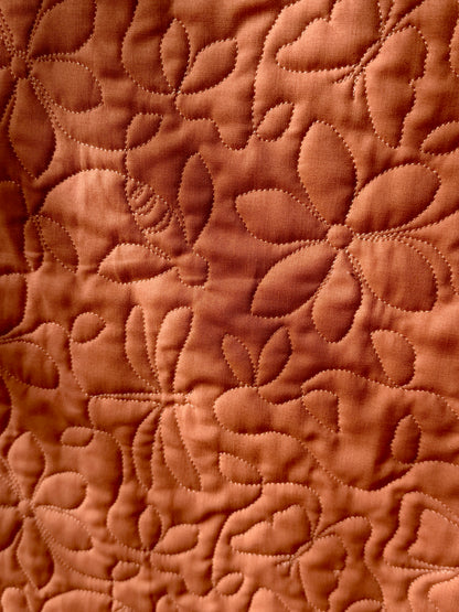 Peach Blossom Wholecloth Baby Quilt - Heirloom Handmade