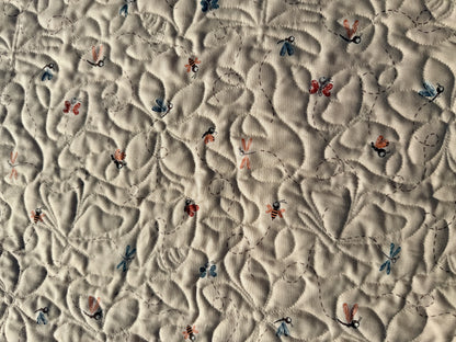 Peach Blossom Wholecloth Baby Quilt - Heirloom Handmade