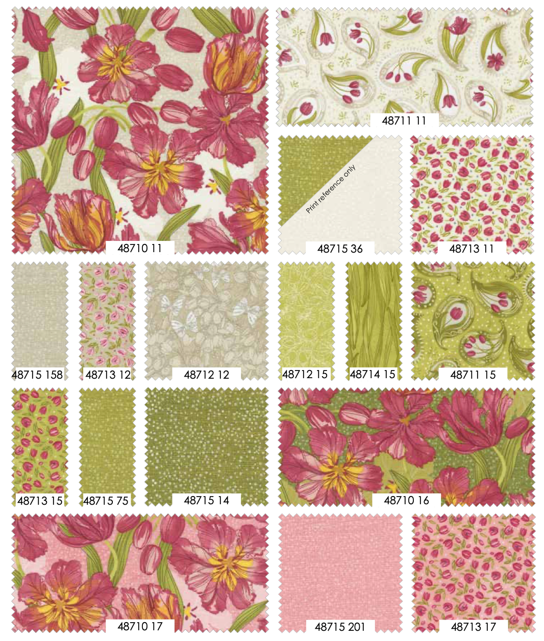 1/2 Yard - Tulip Tango - Graphite - Robin Pickens - Moda - Fabric Yardage - 48711 13