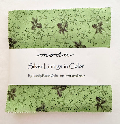 Silver Linings in Color - Laundry Basket Quilts  - Moda - 42 Pieces - Charm Pack - RARE