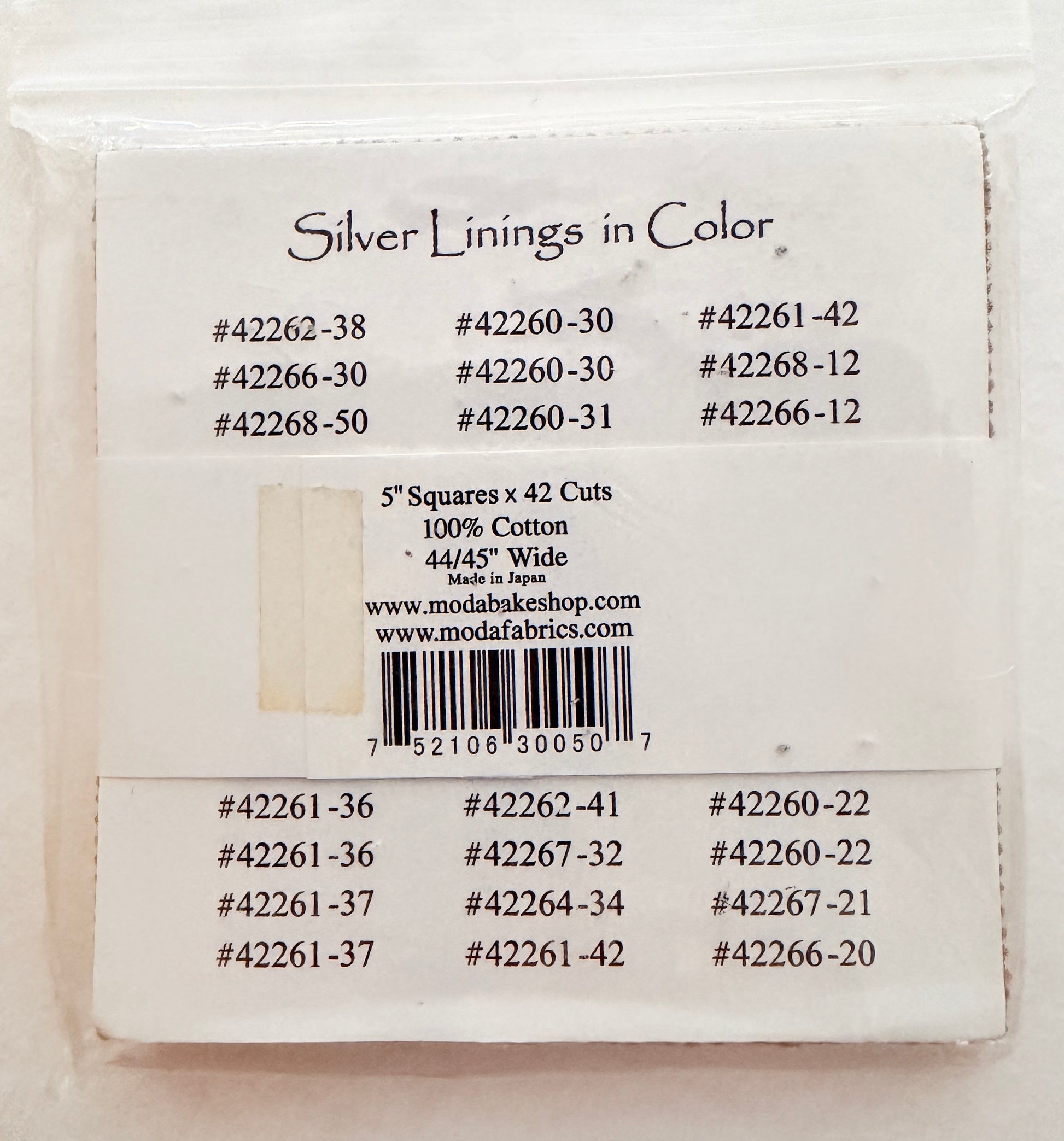 Silver Linings in Color - Laundry Basket Quilts  - Moda - 42 Pieces - Charm Pack - RARE