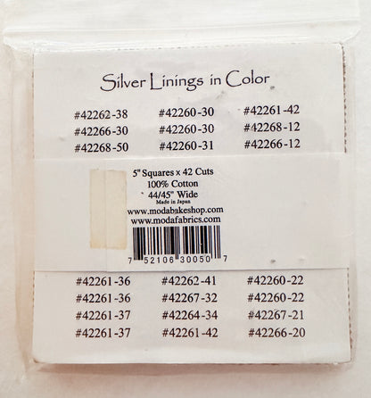 Silver Linings in Color - Laundry Basket Quilts  - Moda - 42 Pieces - Charm Pack - RARE