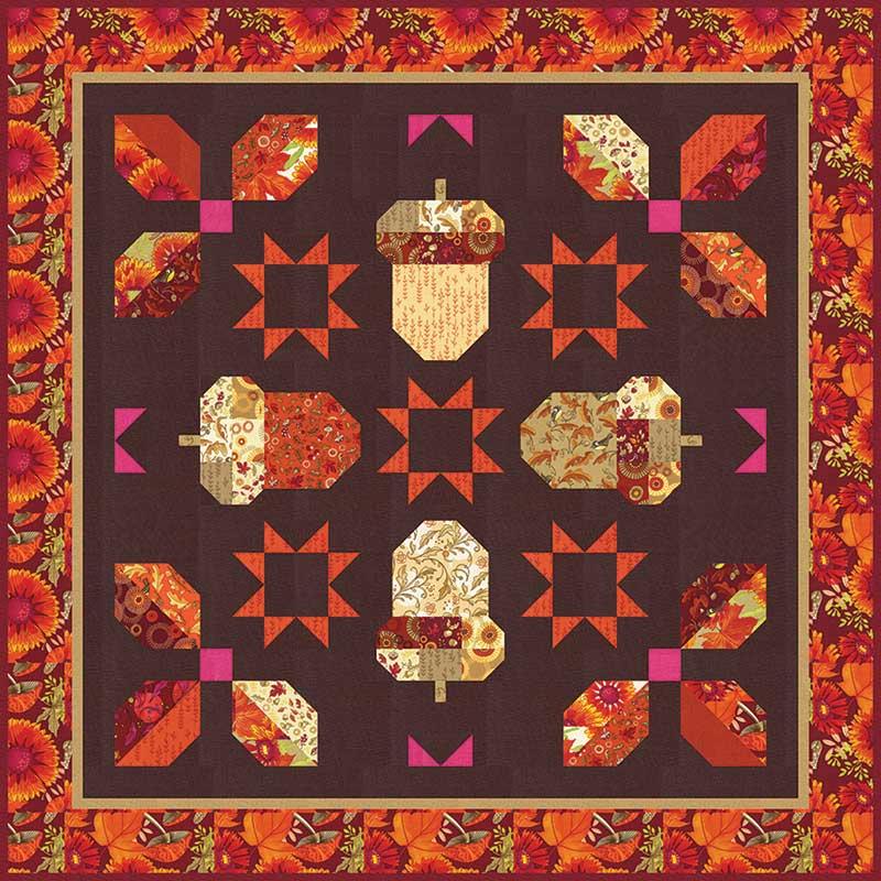 Acorn Quartet Quilt Pattern - Forest Frolic - Robin Pickens - Moda - RPQP AQ148