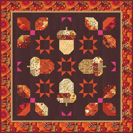 Acorn Quartet Quilt Pattern - Forest Frolic - Robin Pickens - Moda - RPQP AQ148