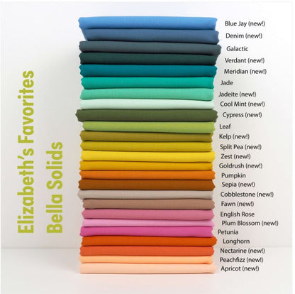 Bella Solids 2025 - Elizabeth Hartman - 25 Pieces - Fat Quarter Bundle - 9900ABE