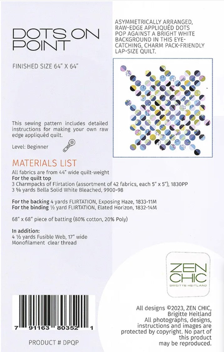 Dots on Point Quilt Pattern - Zen Chic - Brigitte Heitland - Moda - ZC DPQP