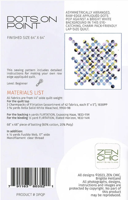 Dots on Point Quilt Pattern - Zen Chic - Brigitte Heitland - Moda - ZC DPQP