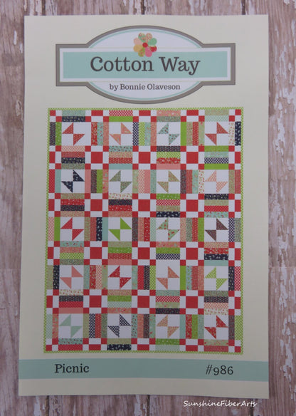 Picnic Quilt Kit - Vintage Picnic - Moda - Bonnie Olaveson- Pattern Fabric - 986 KIT