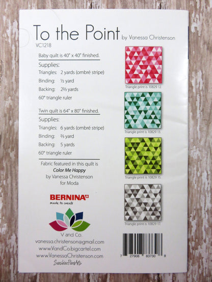 SALE!! To the Point Quilt Pattern - Moda - V and Co. - Vanessa Christenson - VC 1218