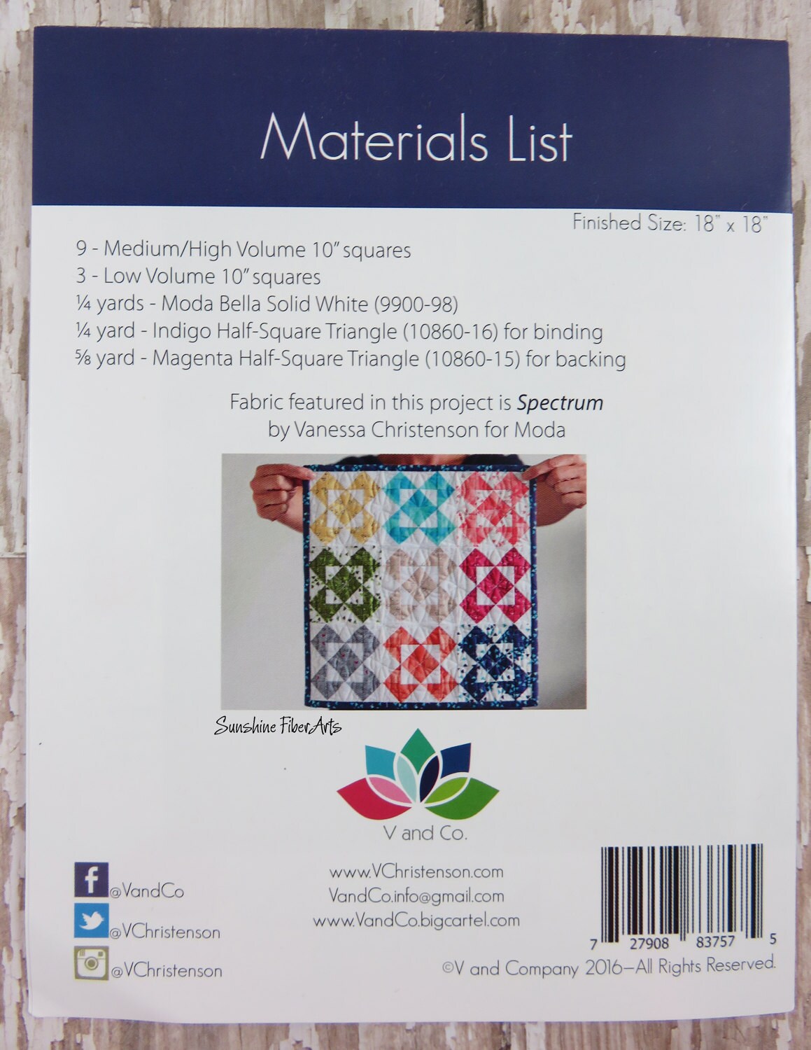 SALE!! Parasol Mini Quilt Pattern and Fabric Kit - V and Co - Vanessa Christenson - Moda - VC 1244 KIT