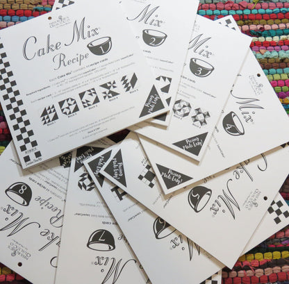 Recette de gâteau en sachet n°5 - Motif de courtepointe - Compatible gâteau de couches - Miss Rosie's Quilt Company - CM5