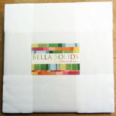 Bella Solids - Moda Classic - White - Moda Fabrics - 42 Pieces - 10" Squares - Layer Cake - 9900LC 98