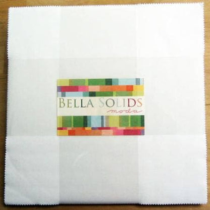 Bella Solids - Moda Classic - White - Moda Fabrics - 42 Pieces - 10" Squares - Layer Cake - 9900LC 98