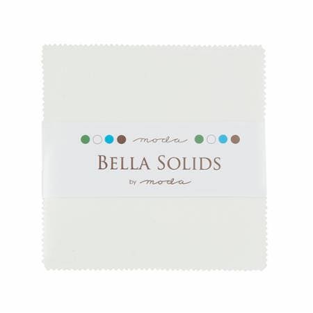 Bella Solids - Moda Classic - White - Moda Fabrics - 42 Pieces - 5" Squares - Charm Pack - 9900PP 98