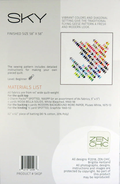 Sky Quilt Pattern - Zen Chic - Brigitte Heitland - Moda - ZC SKQP