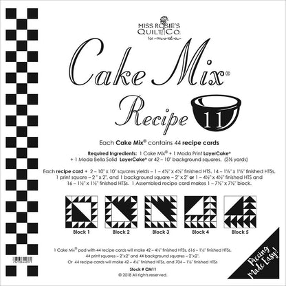 Cake Mix Recipe #11 - Quilt Pattern - Layer Cake Friendly - Miss Rosie's Quilt Company - CM11