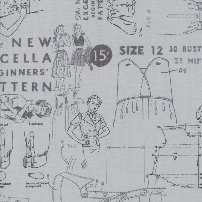 SALE!! 1/2 Yard - Modern Background More Paper - Cloth Pattern - Zen Grey - Zen Chic - Brigitte Heitland - Moda - Fabric Yardage - 1672 15