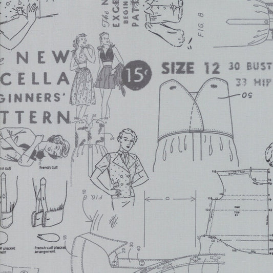 SALE!! 1/2 Yard - Modern Background More Paper - Cloth Pattern - Zen Grey - Zen Chic - Brigitte Heitland - Moda - Fabric Yardage - 1672 15