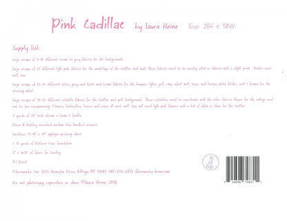 SALE!! Pink Cadillac Collage Quilt Pattern - Laura Heine - Fiberworks - LHFW PCAD