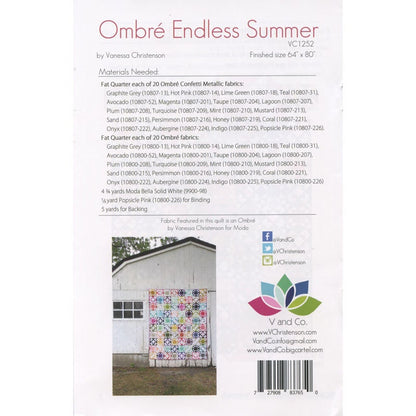SALE!! Ombre Endless Summer Quilt Pattern - Moda- V and Co. - Vanessa Christenson - VC 1252