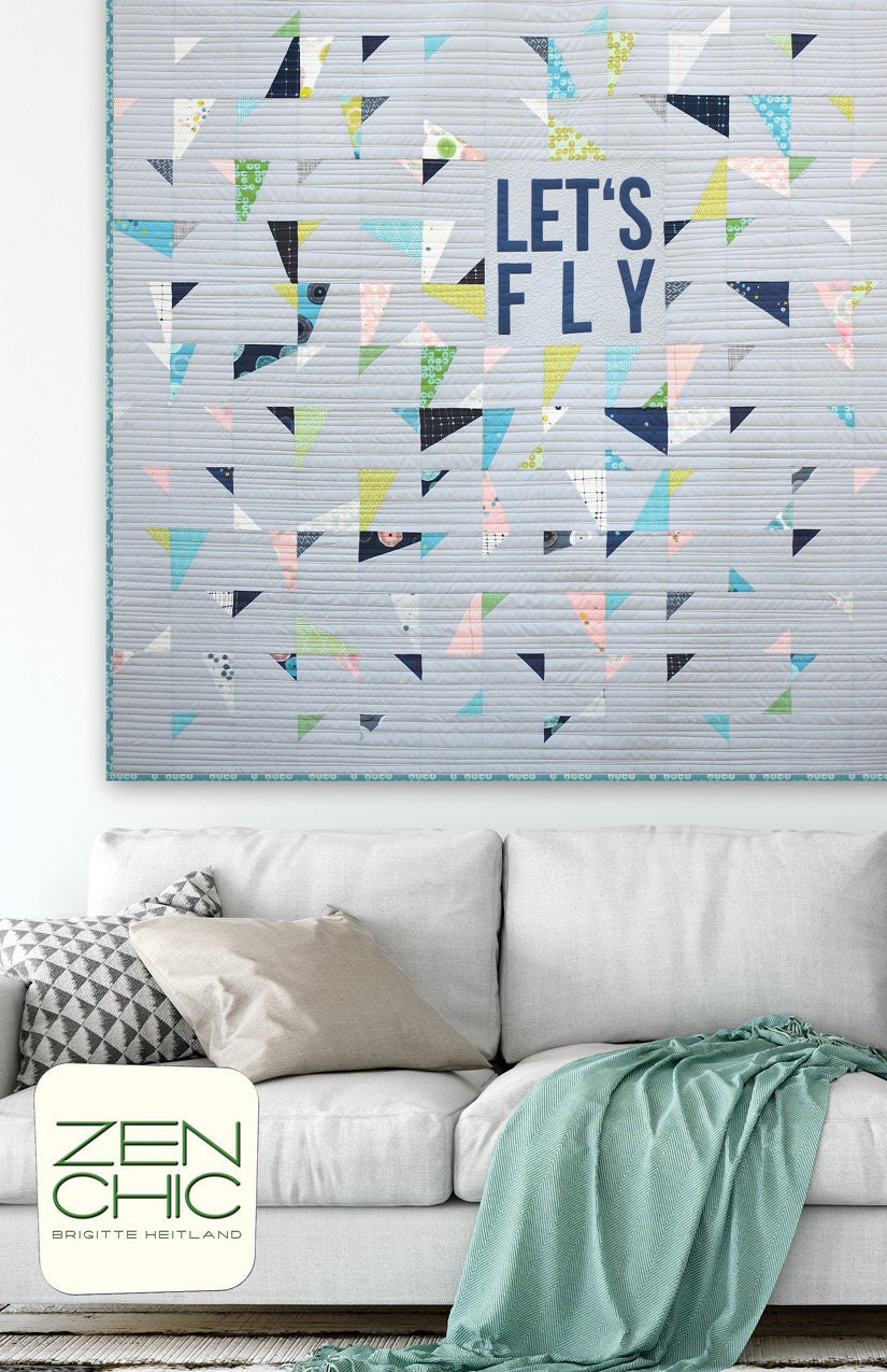 Let's Fly Quilt Pattern - Zen Chic - Brigitte Heitland - Moda - Day in Paris - LEQP