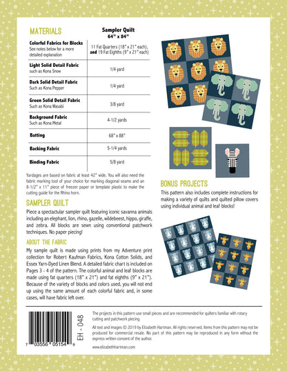 Spectacular Savanna - Quilt Pattern - Elizabeth Hartman - EH 048