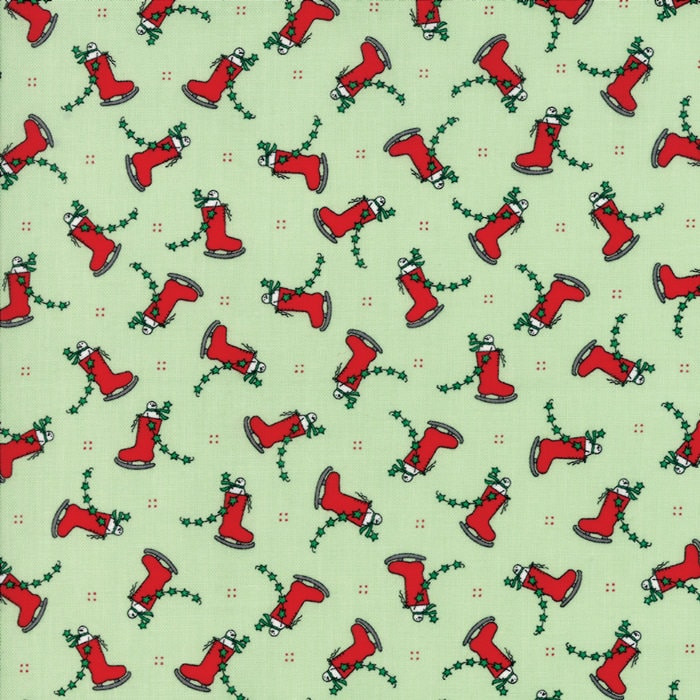 SALE!! 1/2 Yard - Merry Merry Snow Days - Spearmint - Bunny Hill Designs - Moda - Fabric Yardage - 2943 12