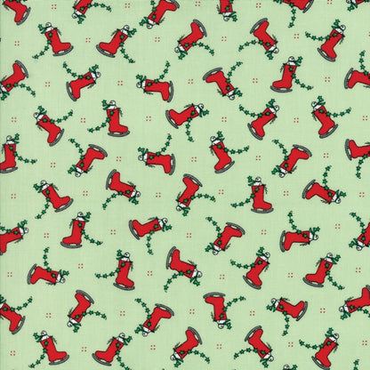 SALE!! 1/2 Yard - Merry Merry Snow Days - Spearmint - Bunny Hill Designs - Moda - Fabric Yardage - 2943 12